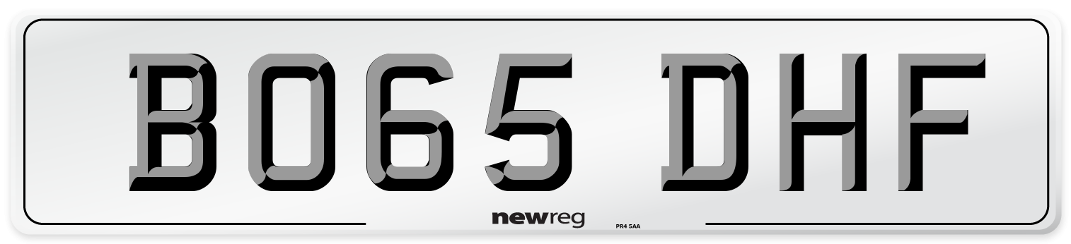 BO65 DHF Number Plate from New Reg